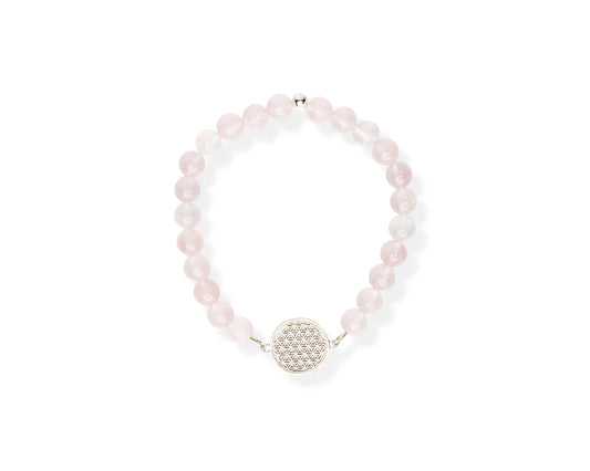 Flower Of Life Bracelet S – Rose quartz