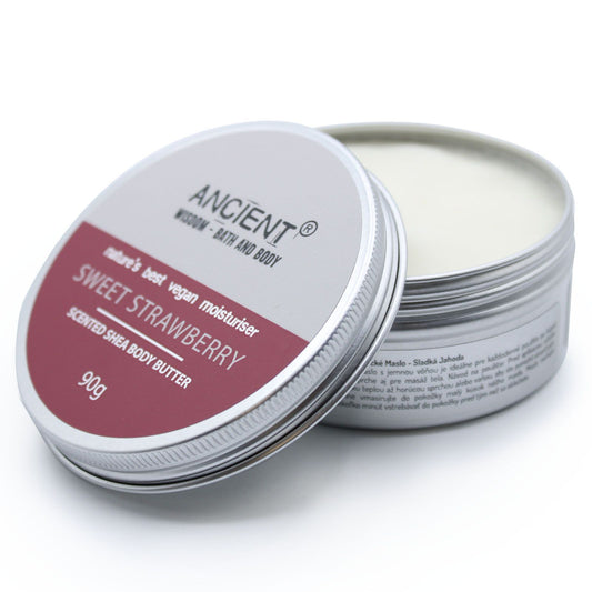 Manteca corporal de karité perfumada Fresa, 90 g