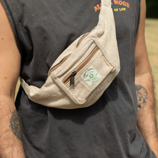 Bolso Tipo Cinturón de Estilo Cáñamo y Algodón (o Riñonera) - Natural