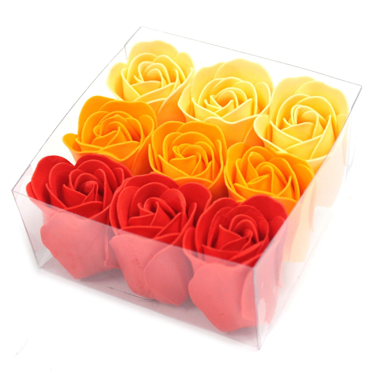 Set de 9 flores de jabón color melocotón