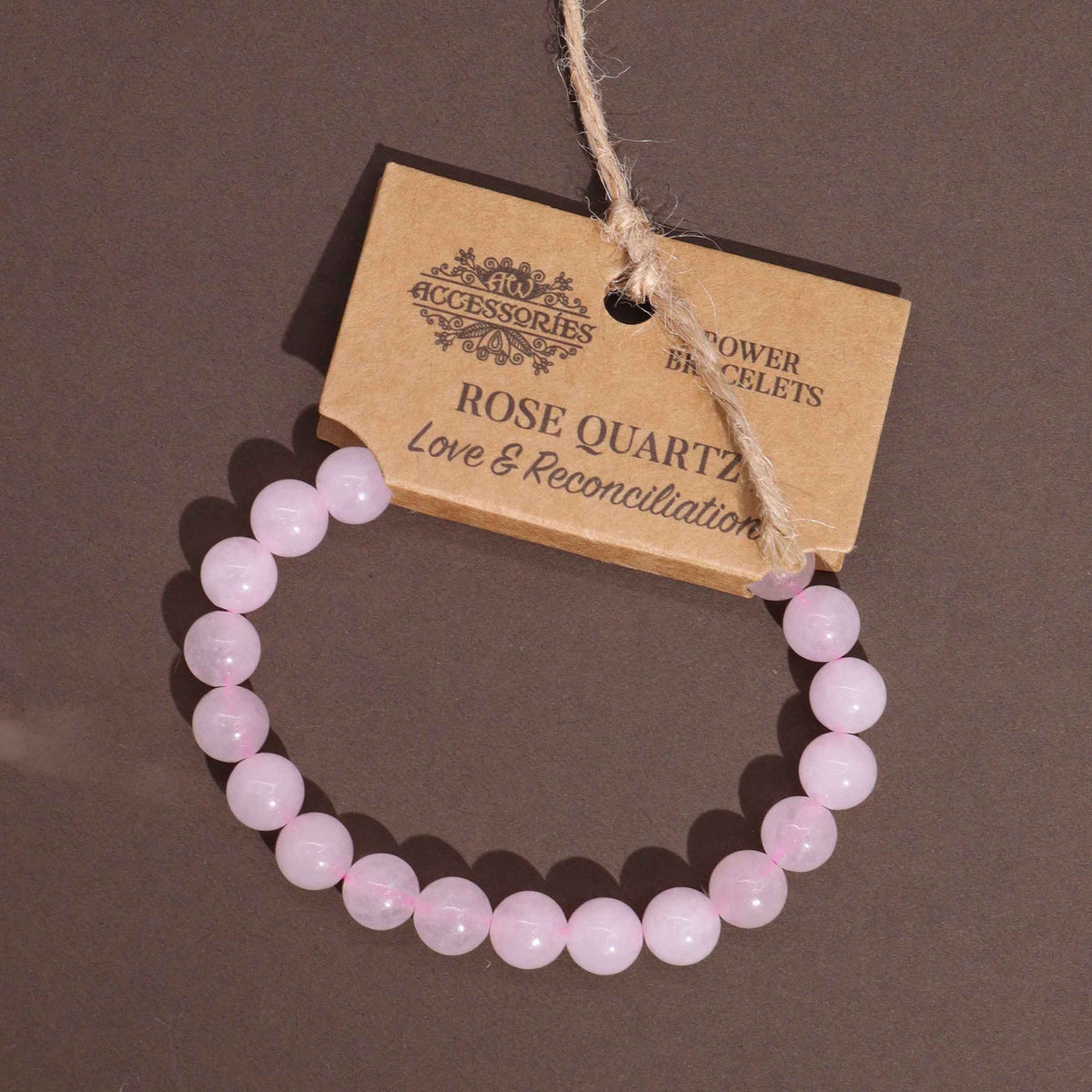 Pulsera de energía de cuarzo rosa, piedras de 8 mm aprox.
