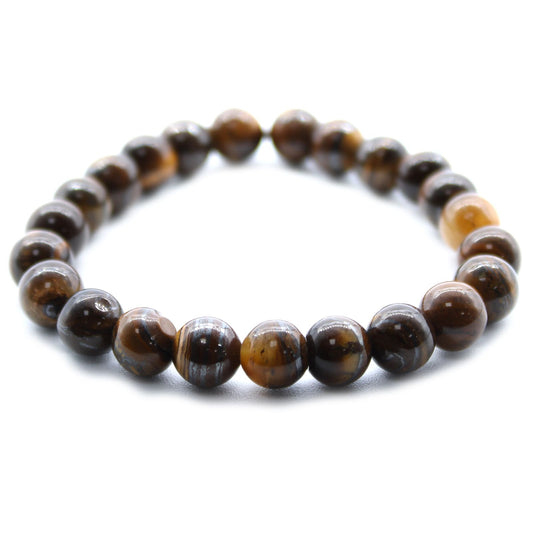 Pulsera de energía de ojo de tigre, piedras de 8 mm aprox.