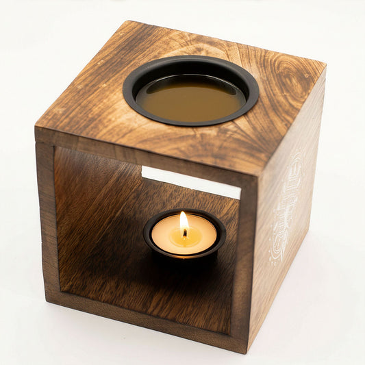 Quemador de aceite grande de madera de mango Diosa de la Luna