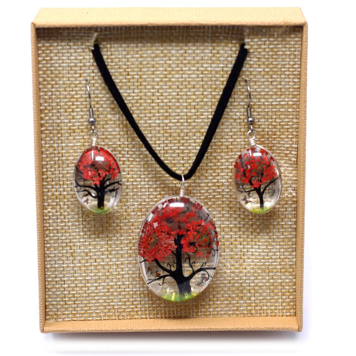 Árbol de la Vida con flores prensadas, Coral