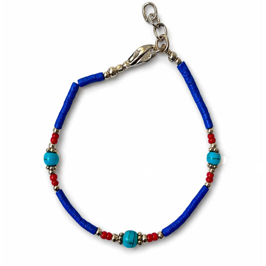 Pulsera nepalí extrafina de ónix azul