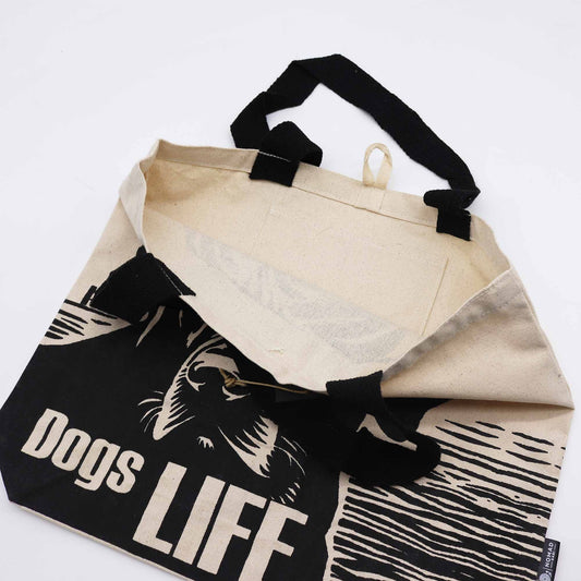 Bolsa de algodón blanco «La vida de un perro»
