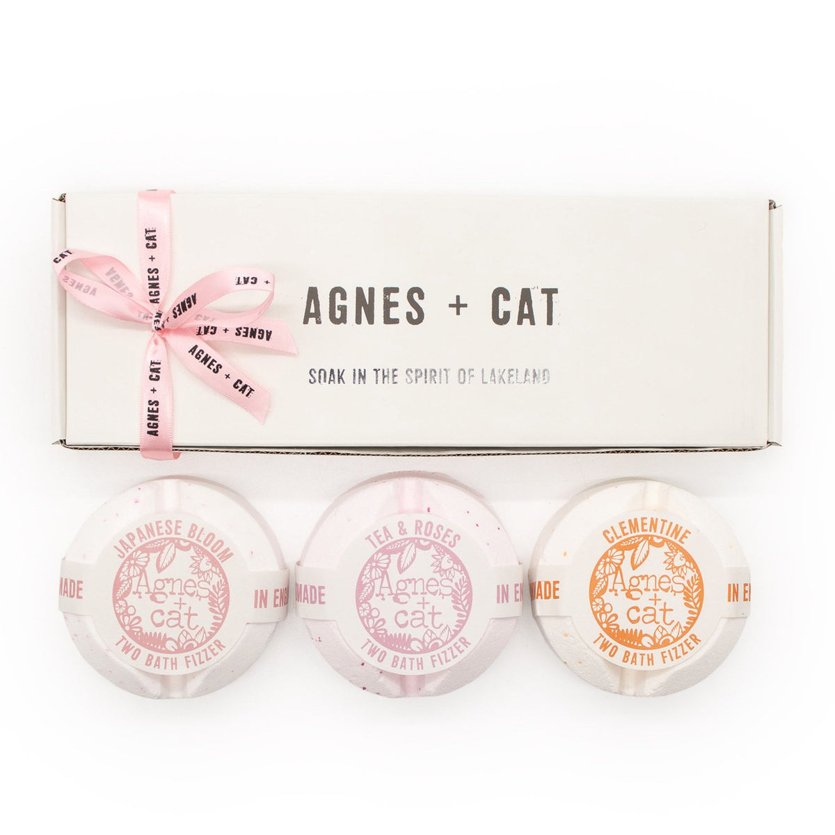 Set de 3 bombas de baño florales y cítricas · Agnes + Cat