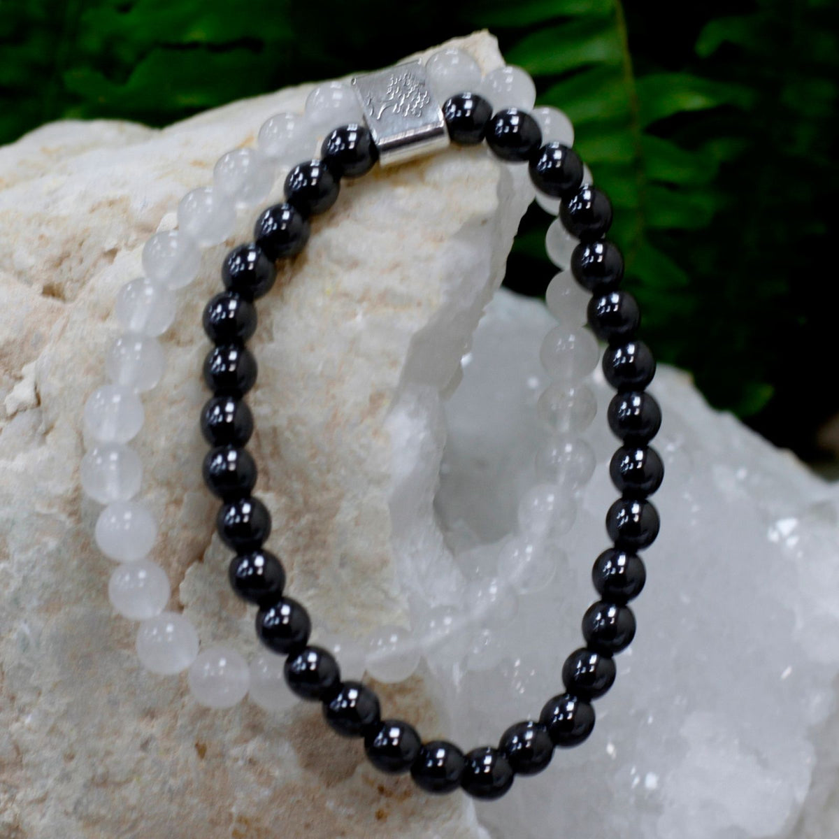 Pulsera magnética de cuarzo blanco