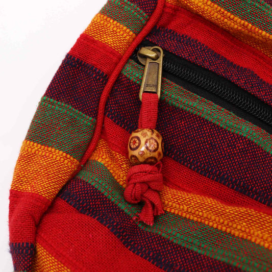 Bolso bandolera Nepal con correa ajustable «Rojos del atardecer»