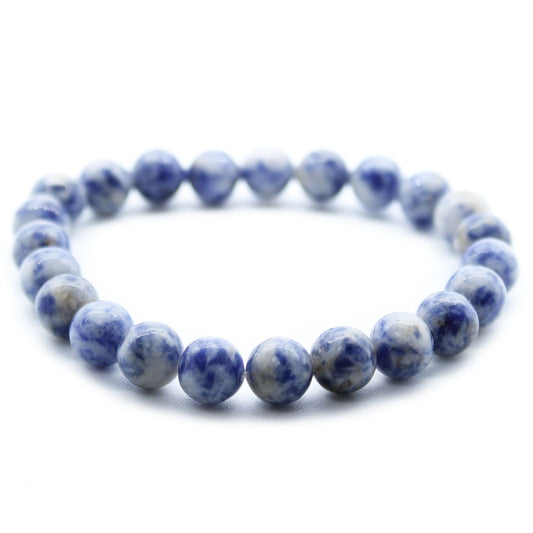 Pulsera elástica de energía de sodalita, piedras de 8 mm aprox.