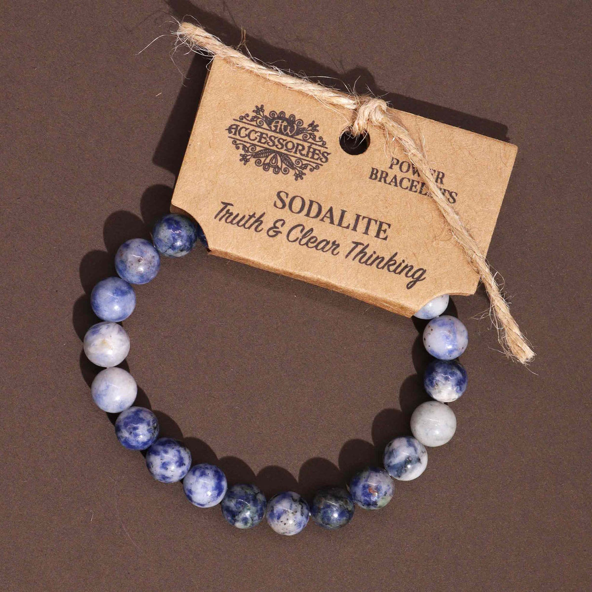 Pulsera elástica de energía de sodalita, piedras de 8 mm aprox.