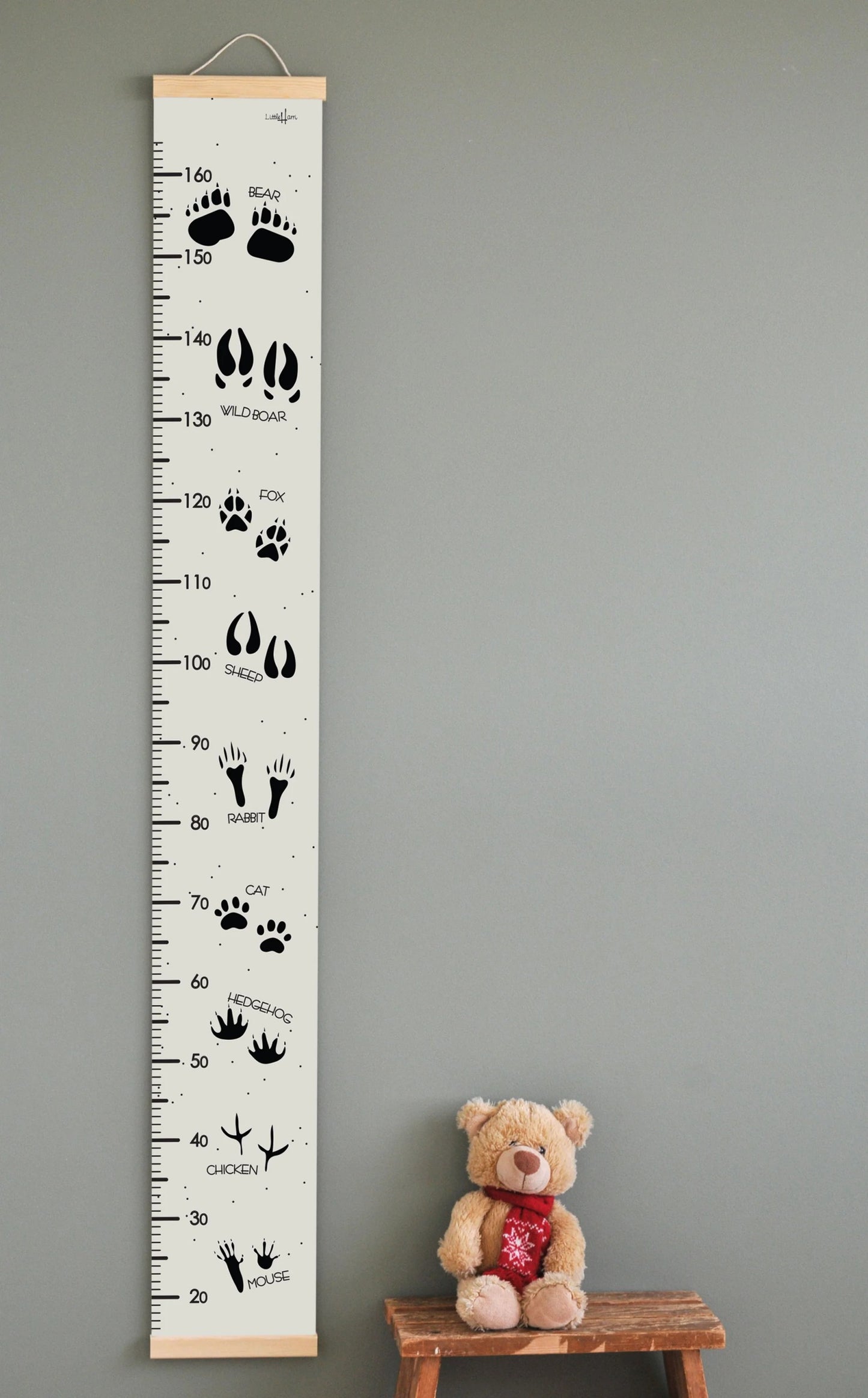 Growth Chart For Kids - Animal Tracks