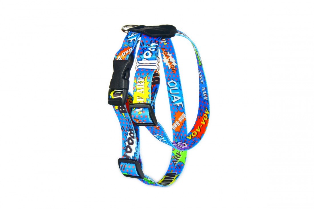 Harness With Leather – Blue Graffiti
