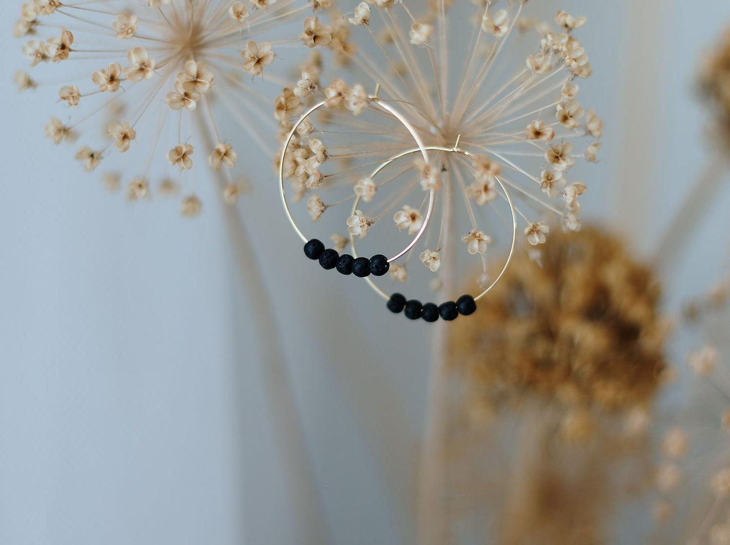 14K Gold Plated Diffuser Earrings - Circle