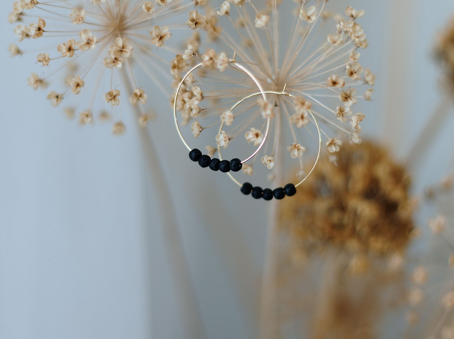 14K Gold Plated Diffuser Earrings - Circle