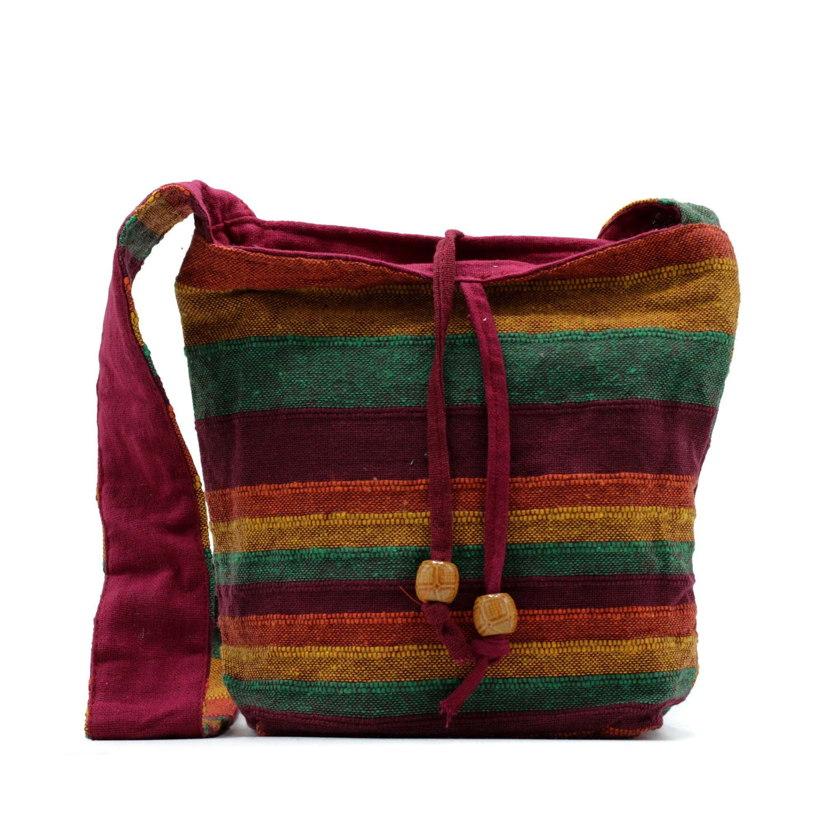 Bolso bandolera Nepal «Montaña Trek», tonos tostados y verdes