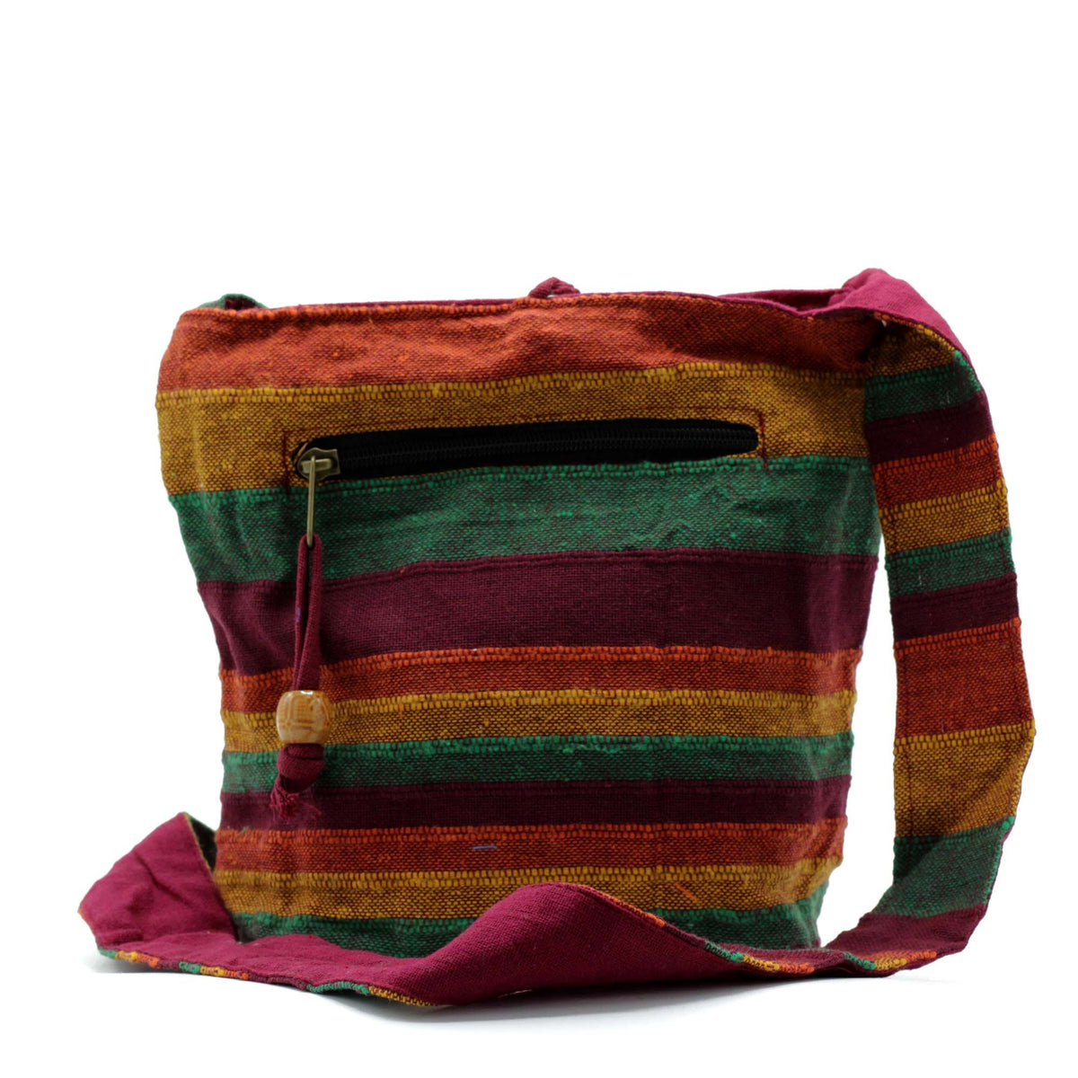 Bolso bandolera Nepal «Montaña Trek», tonos tostados y verdes