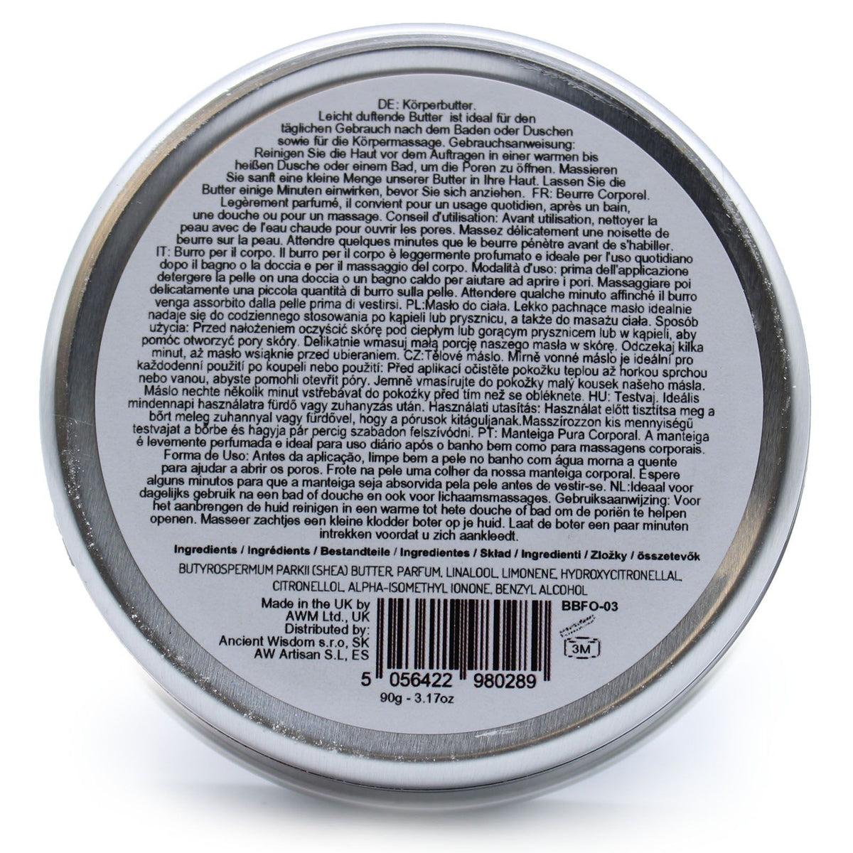 Manteca corporal de karité perfumada Orquídea, 90 g