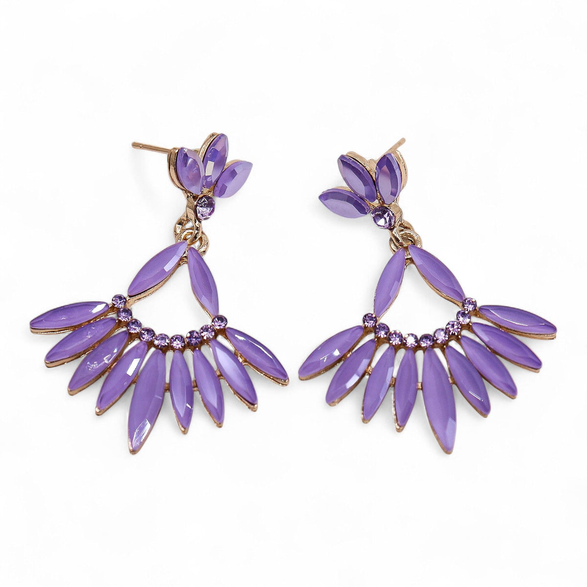 Pendientes de Cristal Vintage - Largo - Lavanda