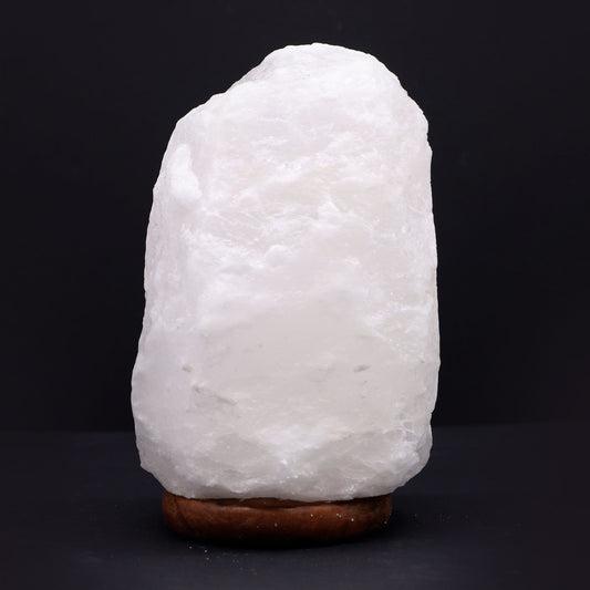 Lámpara de sal del Himalaya de cristal de roca con base, 3–5 kg