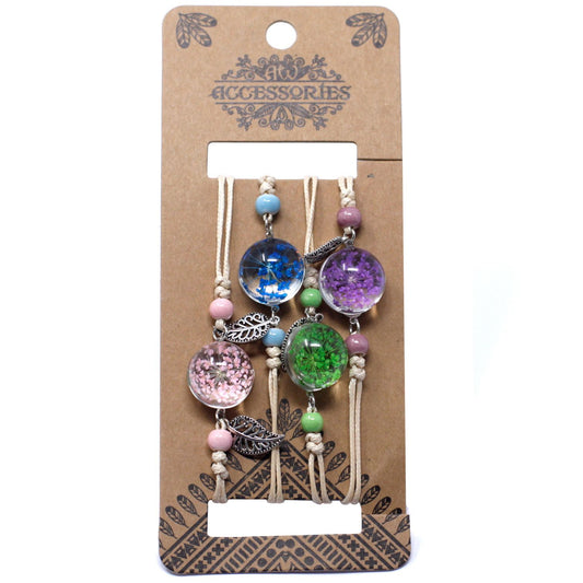 Pulsera de flores y hojas prensadas
