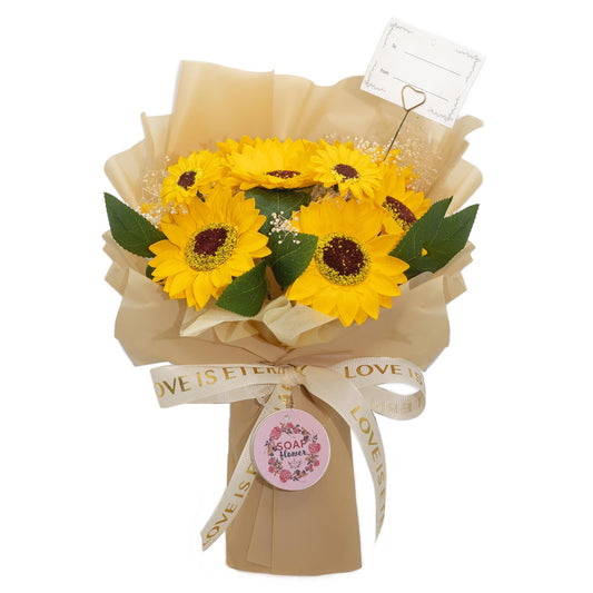 Ramo grande de girasoles de jabón con tarjeta de regalo