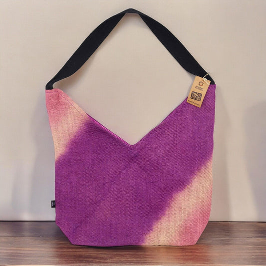 Bolso de hombro de tela suave, fucsia antiguo