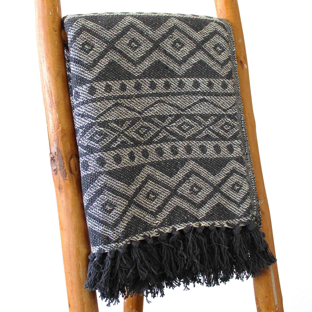 Mantas Boho Confort - Gris Geométrico