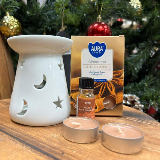 Pack Esencia y Luz con quemador, jengibre y canela