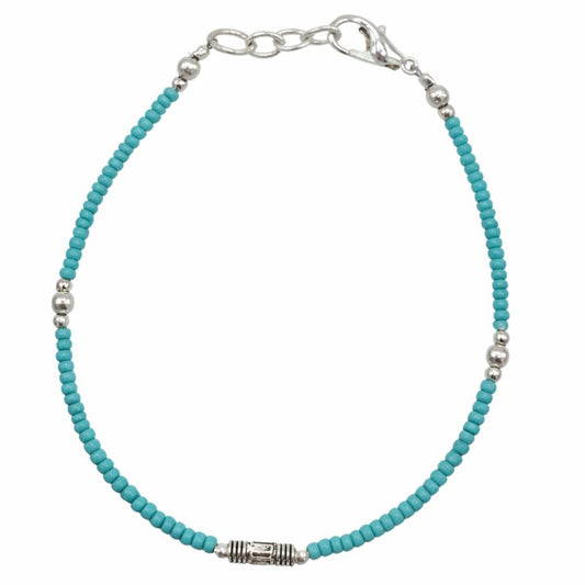 Pulsera nepalí de turquesa extrafina con detalle de lágrima