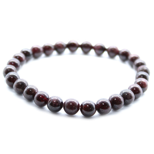 Pulsera de energía de granate de sangre, piedras de 8 mm aprox.
