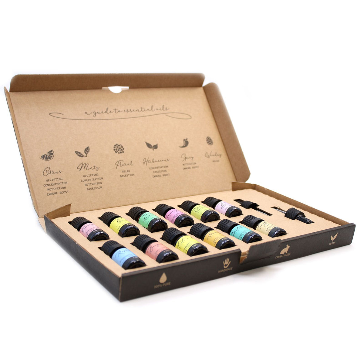 Set de 12 aceites esenciales de 5 ml cada uno