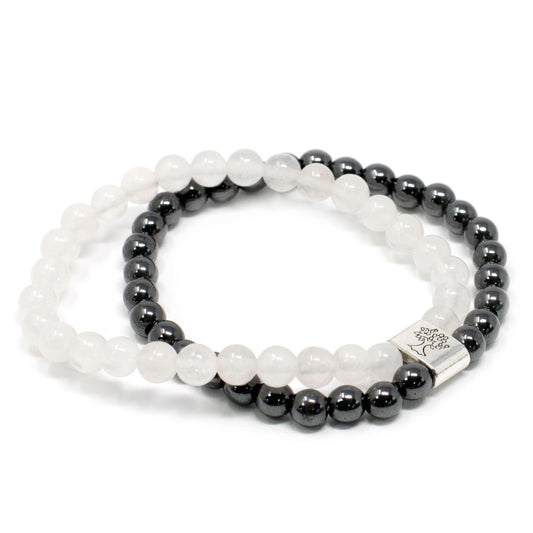 Pulsera magnética de cuarzo blanco