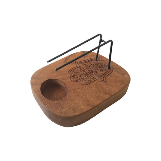Calentador de palo santo de madera de teca · Hamsa