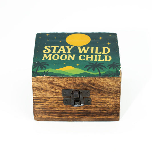 Caja pequeña esmaltada Mantente salvaje, hijo de la luna
