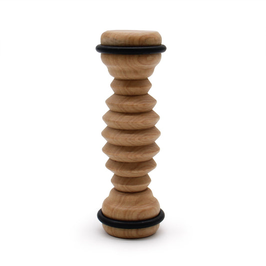 Rodillo para pies de madera de hemu con relieves