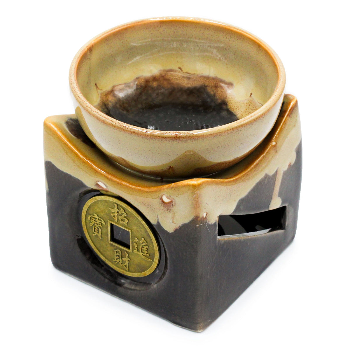 Quemador grande de aceite Moneda de la Suerte, marrón