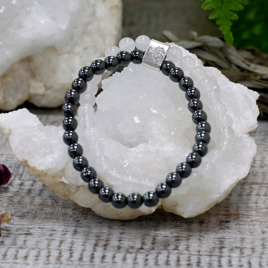Pulsera magnética de cuarzo blanco