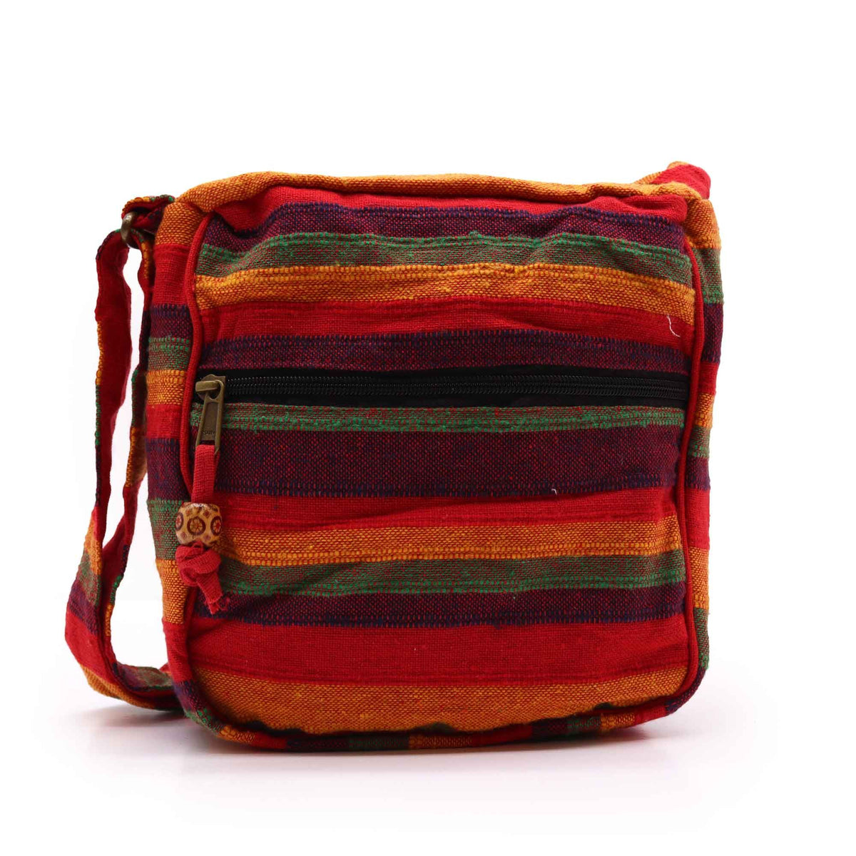 Bolso bandolera Nepal con correa ajustable «Rojos del atardecer»