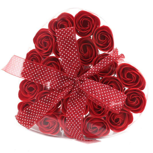 Set de 24 rosas rojas de jabón