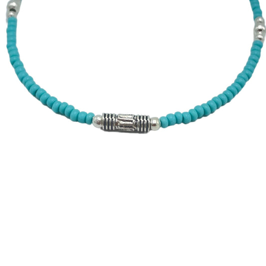 Pulsera nepalí de turquesa extrafina con detalle de lágrima