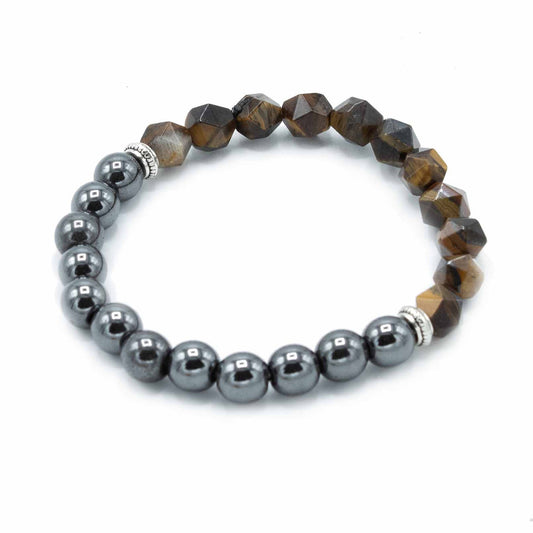 Pulsera de Piedra Preciosa Tallada - Ojo de Tigre Magnético