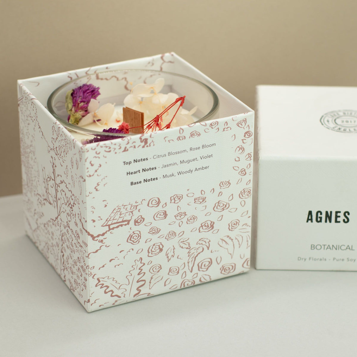 Vela botánica de soja Roses of Sawrey, 350 g