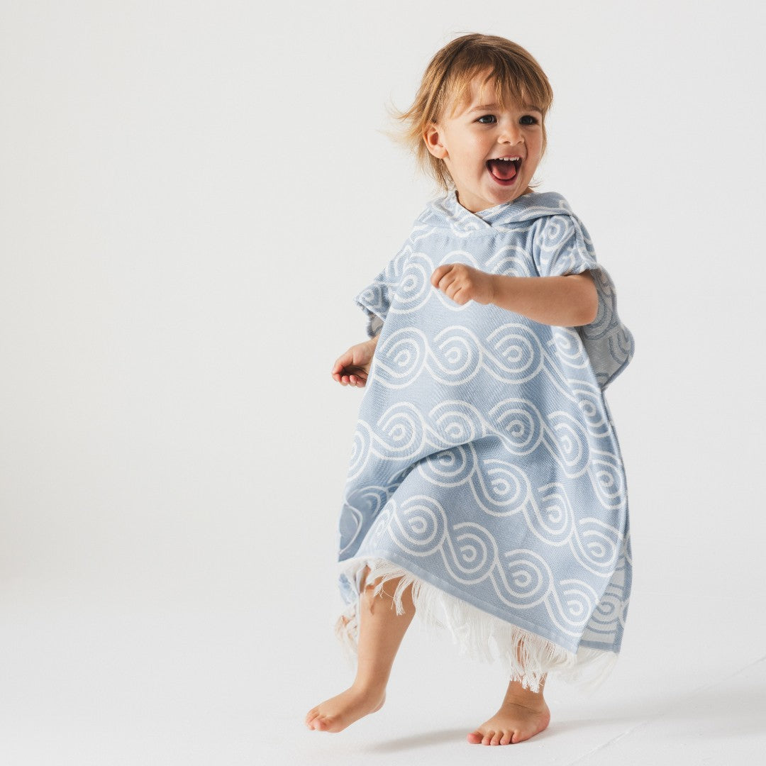 Bamboo Kids Bath Poncho - Light Blue