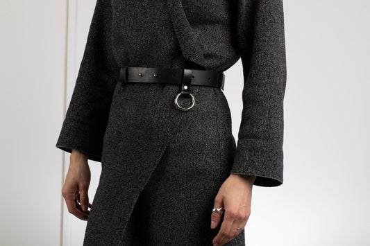 Black Leather Unisex Belt Oslo