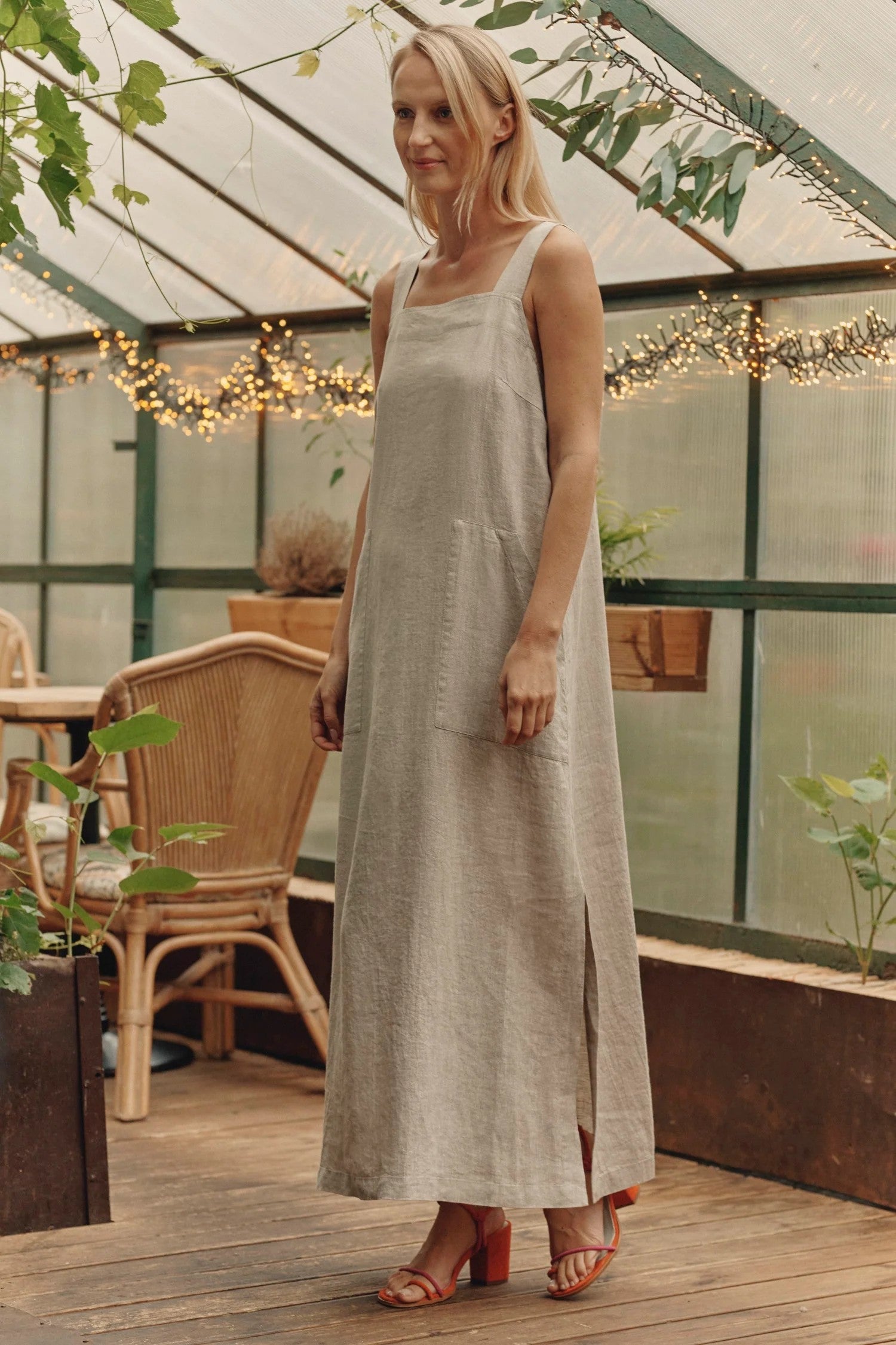 Linen Fugue Dress - Melange