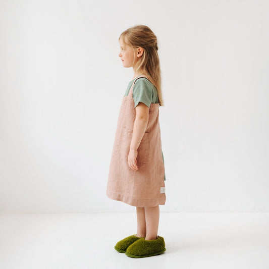 Linen Pinafore Apron for Kids - Honey