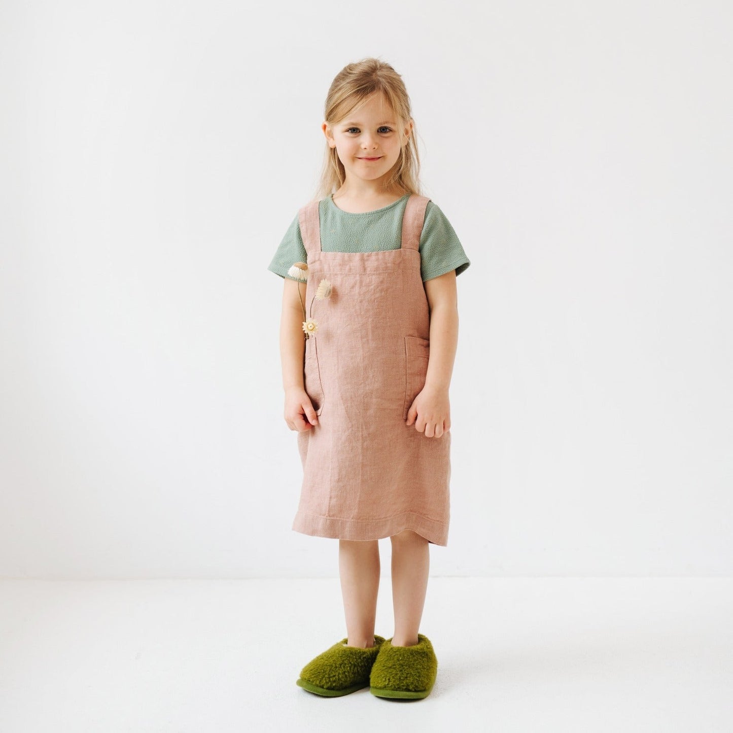 Linen Pinafore Apron for Kids - Honey