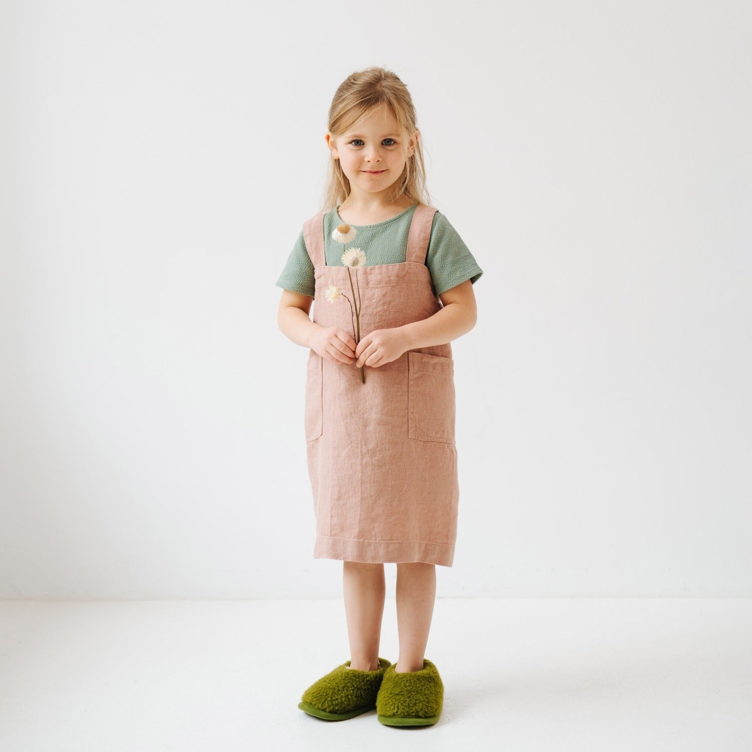 Linen Pinafore Apron for Kids - Honey