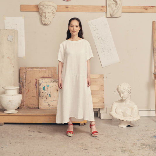Linen Speedwell Dress - Optical White